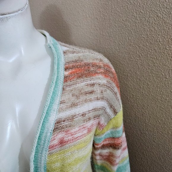 SOFT SURROUNDINGS Juniper Multi Stripe Open Front Very Soft Sweater~Size S - Picture 5 of 12